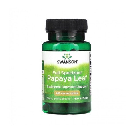 Full Spectrum Papaya Leaf 400mg 60 Capsule Swanson