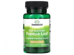 Full Spectrum Papaya Leaf 400mg 60 Capsule Swanson